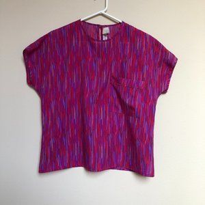 Ship N Shore lightweight shirt, multi-colored red / purple, size 12